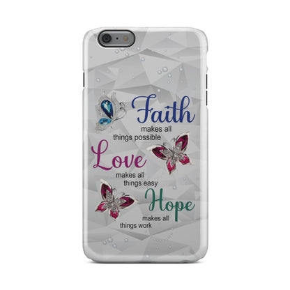 Butterfly Faith Love Hope Phone Case - Christian Faith Phone Cases - Bible Verse Phone Cases Samsung