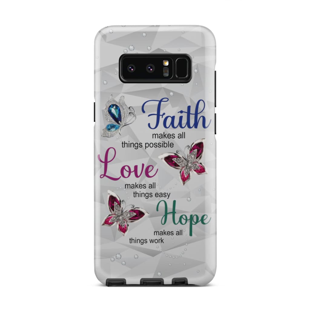 Butterfly Faith Love Hope Phone Case - Christian Faith Phone Cases - Bible Verse Phone Cases Samsung
