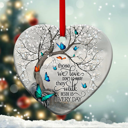 Butterfly Faith Memory Heart Ceramic Ornament - Christmas Ornament - Christmas Gift