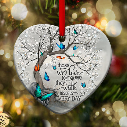 Butterfly Faith Memory Heart Ceramic Ornament - Christmas Ornament - Christmas Gift