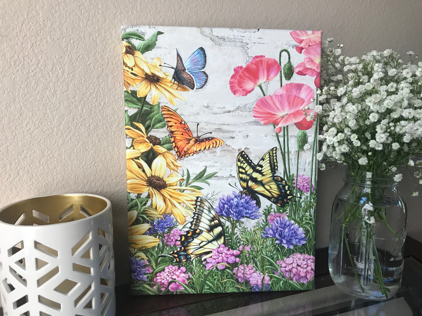 Butterfly Garden Canvas Wall Art - Christian Wall Decor - Religious Gift