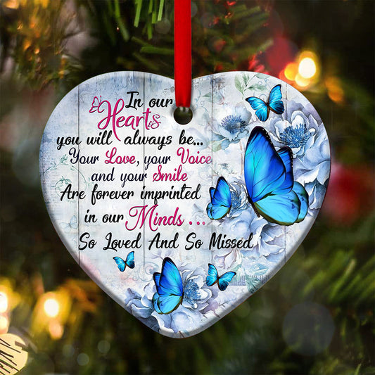 Butterfly Heart Ornament 1 - Christmas Ornament - Ciaocustom