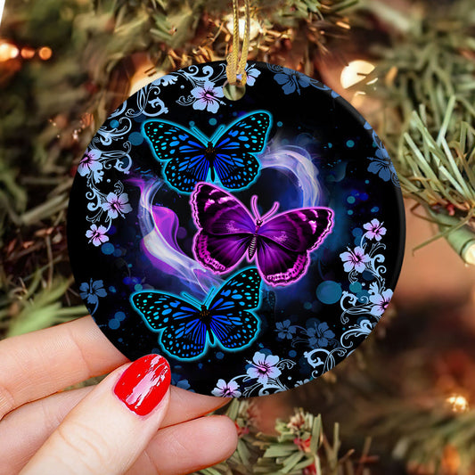 Butterfly Lovers Circle Ornament - Christmas Ornament - Ciaocustom