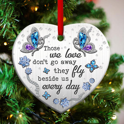 Butterfly Memorial Jewelry Style 2 Heart Ceramic Ornament - Christmas Ornament - Christmas Gift
