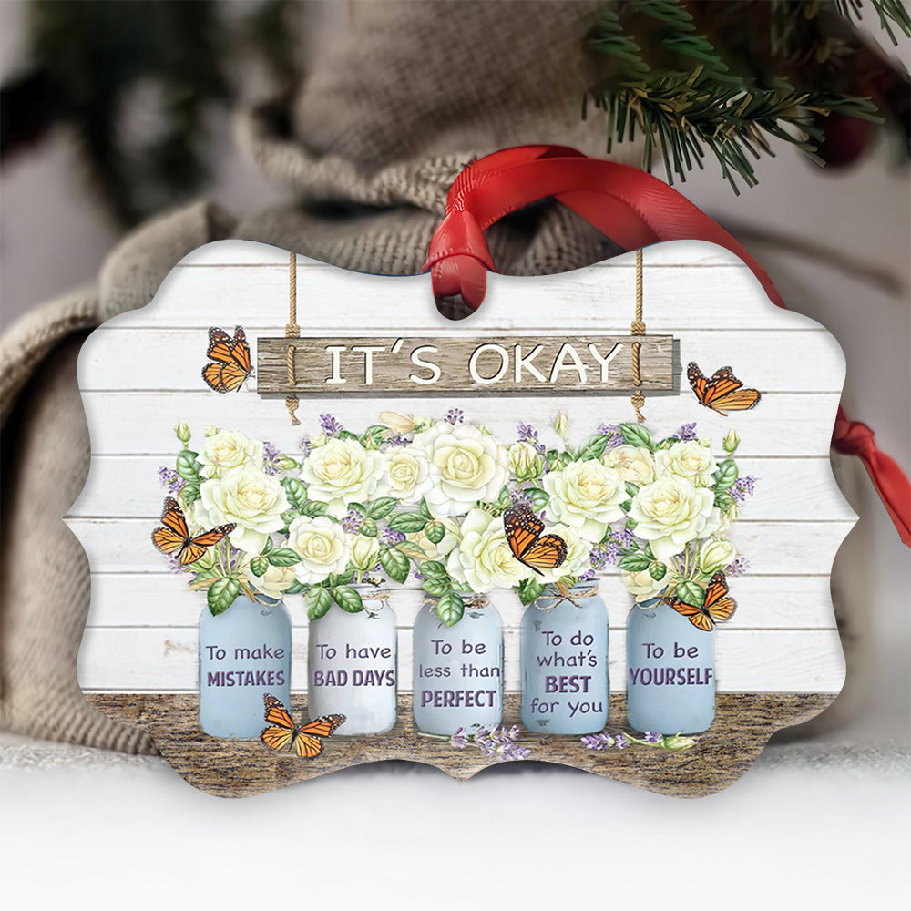 Butterfly Motivation 2 Metal Ornament - Christmas Ornament - Christmas Gift