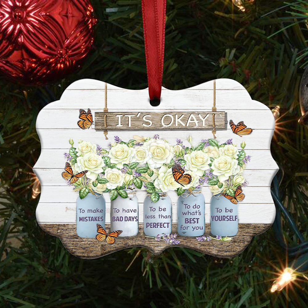 Butterfly Motivation 2 Metal Ornament - Christmas Ornament - Christmas Gift