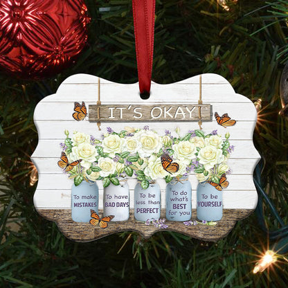 Butterfly Motivation 2 Metal Ornament - Christmas Ornament - Christmas Gift