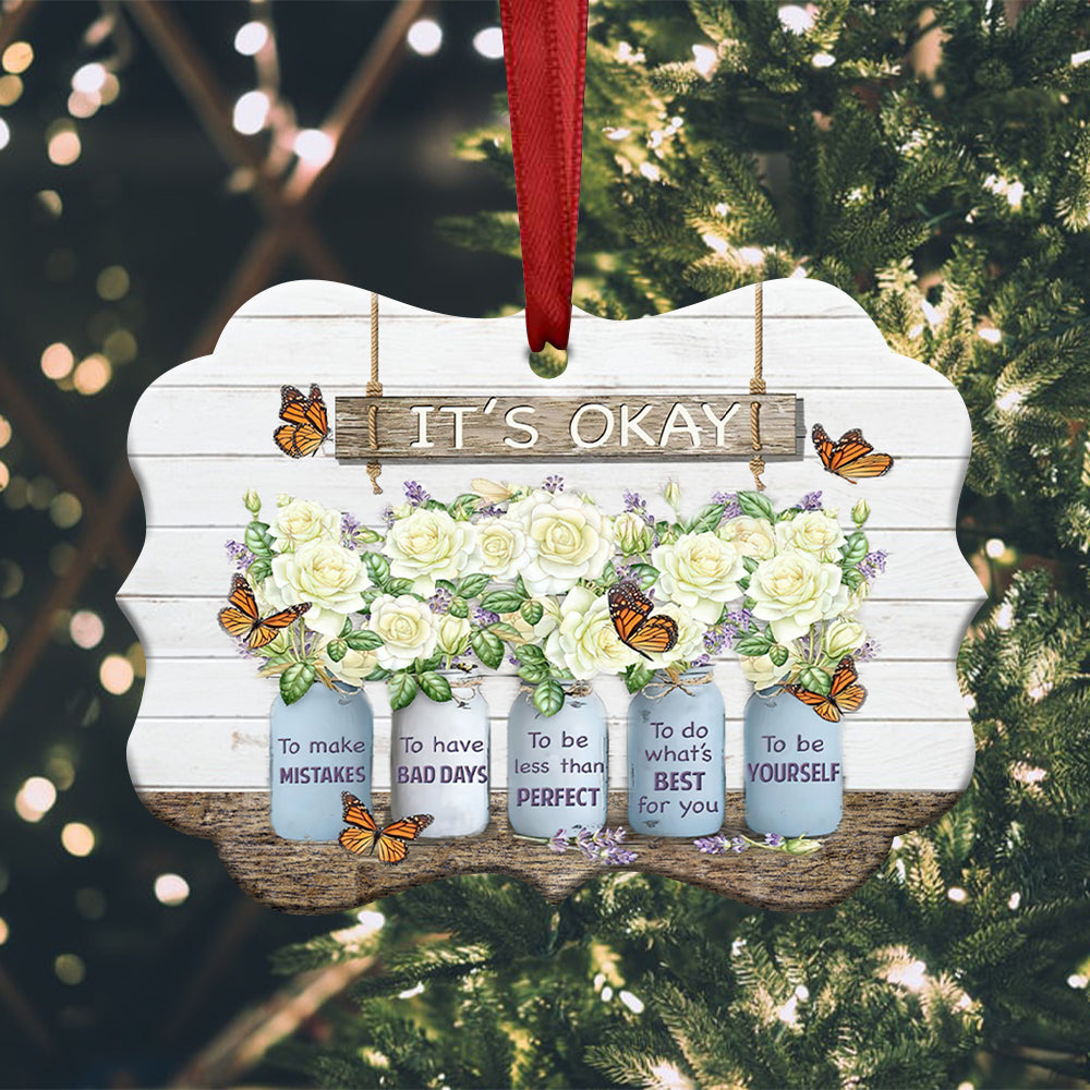 Butterfly Motivation 2 Metal Ornament - Christmas Ornament - Christmas Gift