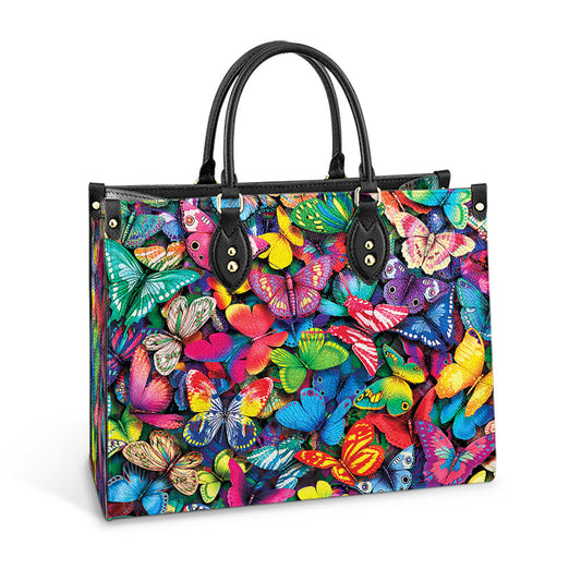 Butterfly Multicolor Pattern Style Leather Bag - Women's Pu Leather Bag - Best Mother's Day Gifts