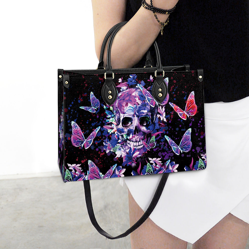 Butterfly Skull Beautiful Leather Bag - Women's Pu Leather Bag - Best Mother's Day Gifts
