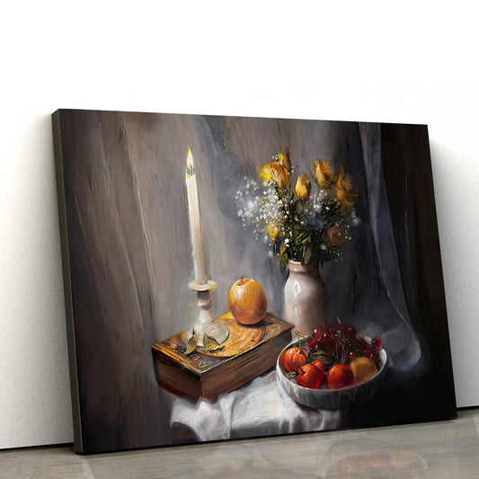 By The Candlelight Religious Wall Art Canvas - Wall Art Decor