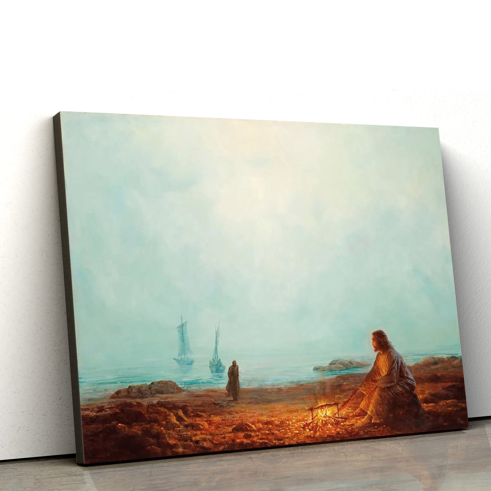 By The Shore Canvas Wall Art - Jesus Picture - Christian Wall Decor