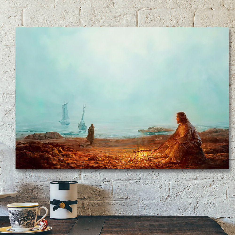 By The Shore Canvas - Jesus Canvas Painting - Christian Wall Art - Religious Canvas Painting - Christian Canvas Wall Art - Christian Gift - Ciaocustom