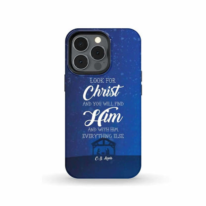 C.S. Lewis Look For Christ Phone Case Christian Phone Cases - Scripture Phone Cases - Iphone Cases Christian