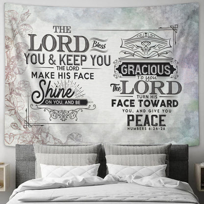 The Lord Bless You & Keep You The Lord Make His Face - Tapestry Wall Hanging - Christian Wall Art - Tapestries - Ciaocustom