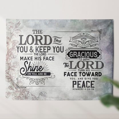 The Lord Bless You & Keep You The Lord Make His Face - Tapestry Wall Hanging - Christian Wall Art - Tapestries - Ciaocustom