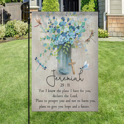 For I Know The Plans - Jeremiah 29:11 - Christian's Flag - Bible Verses Flag - Garden Flag - Decorative Flags - Christian Gift - Ciaocustom