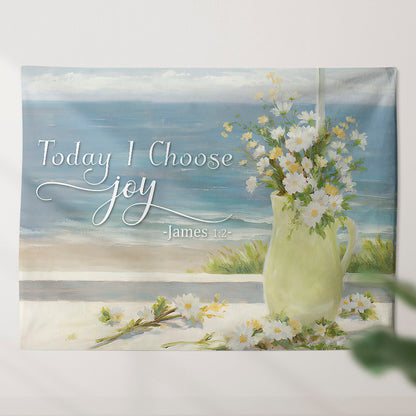 Today I Choose Joy - James 1:2 - Tapestry Wall Hanging - Christian Wall Art - Tapestries - Ciaocustom
