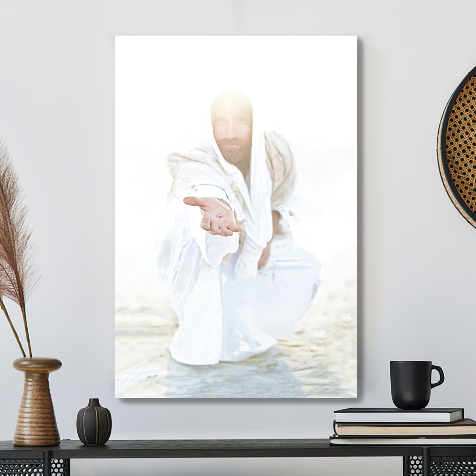 Jesus Rescue Canvas Wall Art - Jesus Canvas Poster - Christian Wall Ar ...