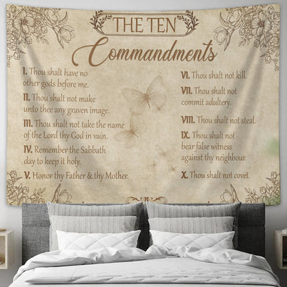 The Ten Commandments - Tapestry Wall Hanging - Christian Wall Art - Tapestries - Ciaocustom