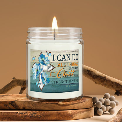 I Can Do All Thing Through Christ - Christian Candles - Bible Verse Candles - Natural Candle - Soy Wax Candle 9oz - Ciaocustom