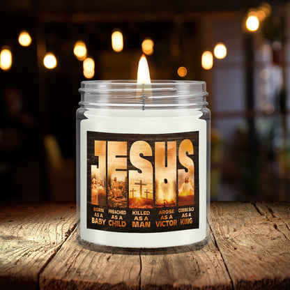 Jesus Born As A Baby - Christian Candles - Bible Verse Candles - Natural Candle - Soy Wax Candle 9oz - Ciaocustom