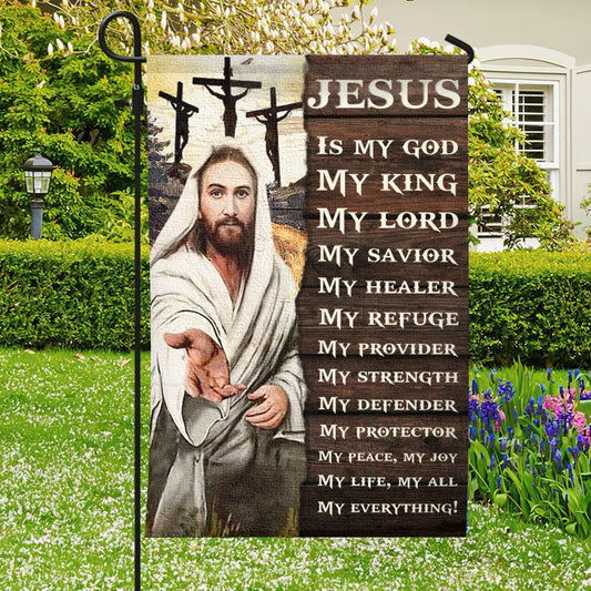Jesus Is My God Flag - Christian's Flag - Garden Decor - Garden Flag Stand - Christian Gift - Ciaocustom