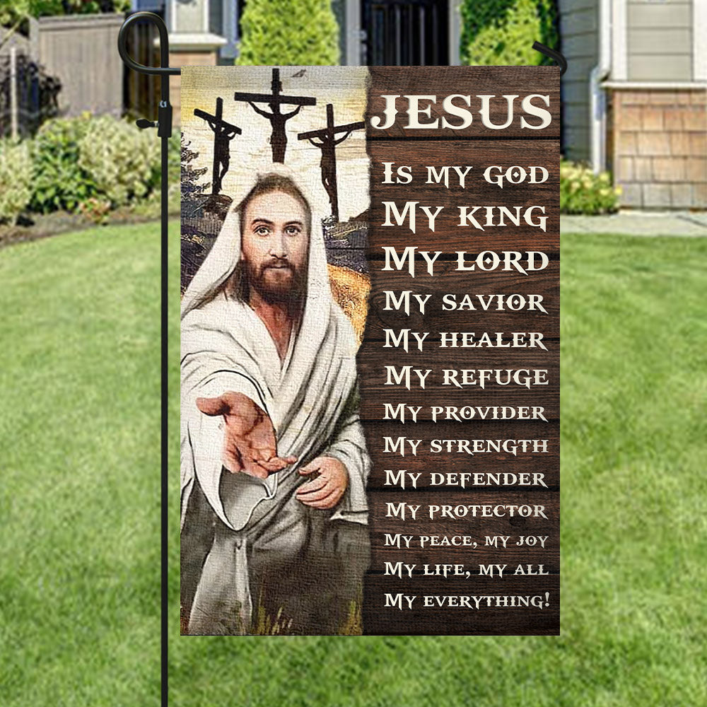 Jesus Is My God Flag - Christian's Flag - Garden Decor - Garden Flag Stand - Christian Gift - Ciaocustom