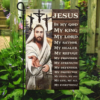 Jesus Is My God Flag - Christian's Flag - Garden Decor - Garden Flag Stand - Christian Gift - Ciaocustom