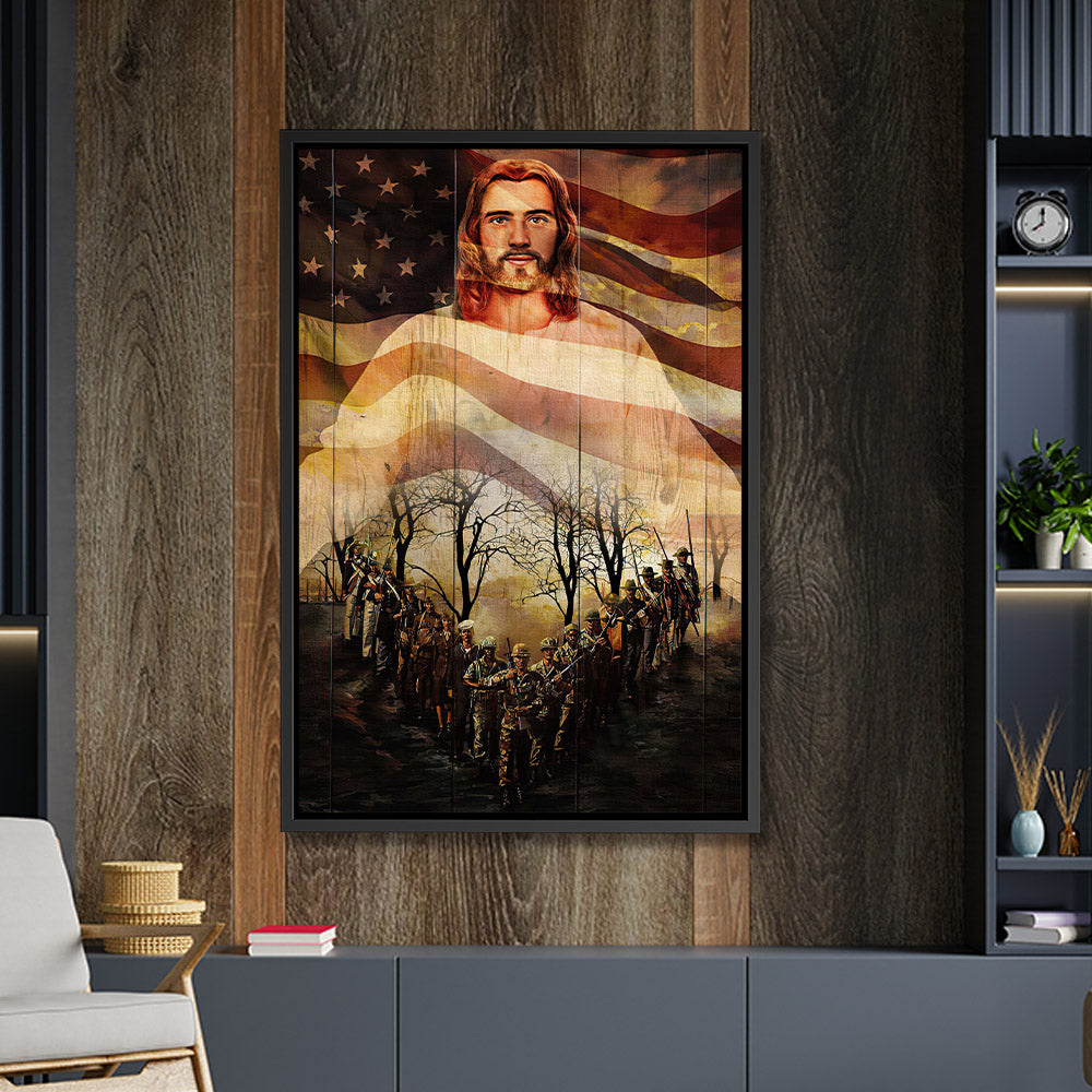 Soldiers And Jesus Framed Canvas - Jesus Canvas Art - Jesus Art Print - Jesus Canvas - Christian Gift - Ciaocustom