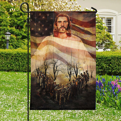 Warrior And Jesus - Christian's Flag - Garden Decor - Garden Flag Stand - Christian Gift - Ciaocustom