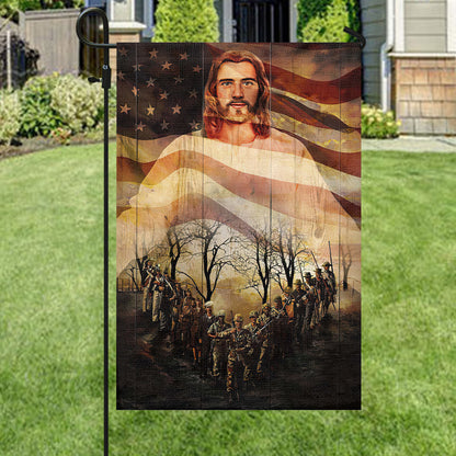 Warrior And Jesus - Christian's Flag - Garden Decor - Garden Flag Stand - Christian Gift - Ciaocustom