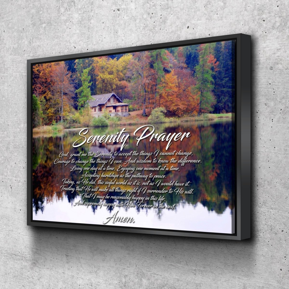 Cabin & Serenity Prayer Wall Art - Christian Canvas Wall Art