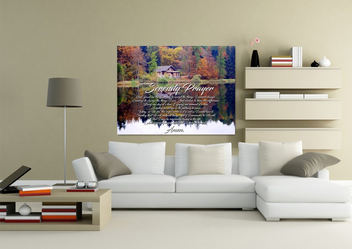 Cabin & Serenity Prayer Wall Art - Christian Canvas Wall Art