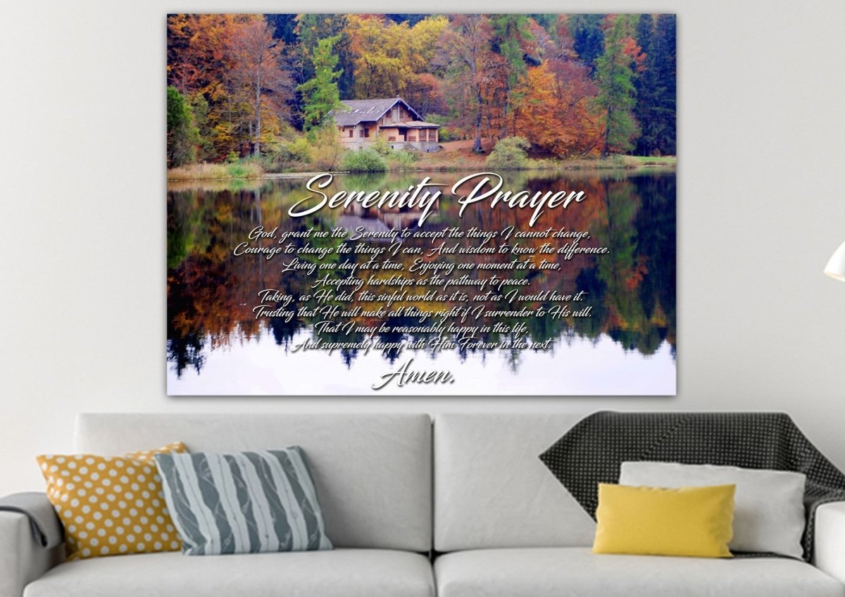 Cabin & Serenity Prayer Wall Art - Christian Canvas Wall Art