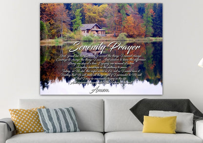 Cabin & Serenity Prayer Wall Art - Christian Canvas Wall Art