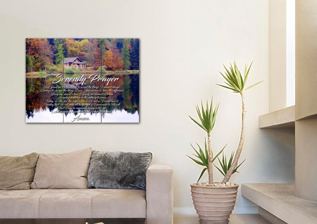 Cabin & Serenity Prayer Wall Art - Christian Canvas Wall Art