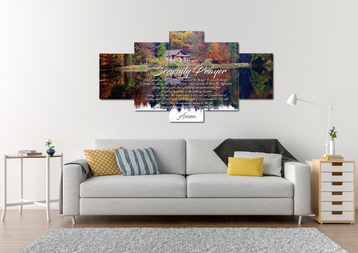 Cabin & Serenity Prayer Wall Art - Christian Canvas Wall Art