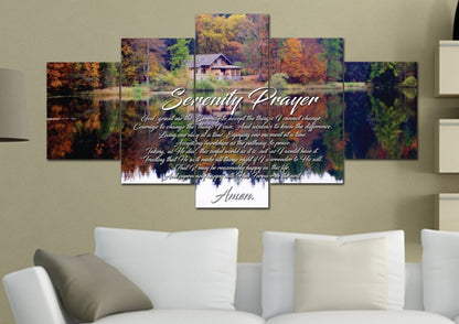 Cabin & Serenity Prayer Wall Art - Christian Canvas Wall Art
