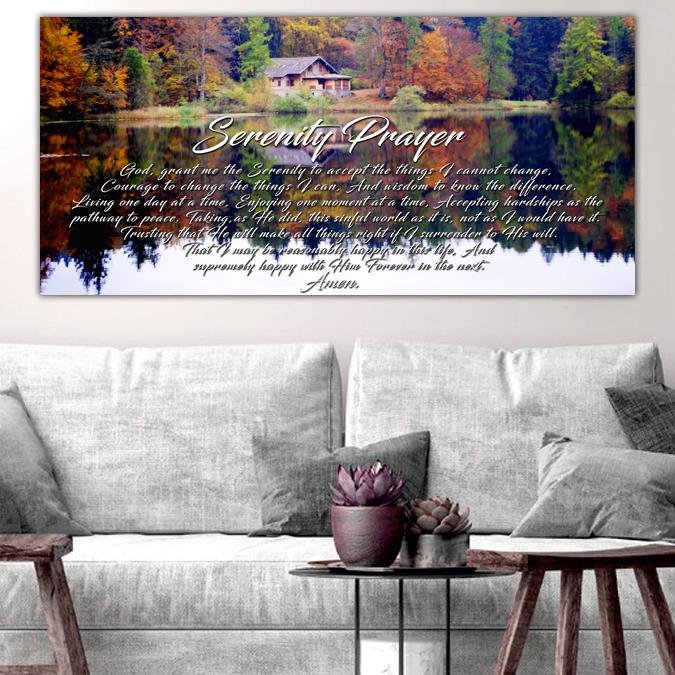 Cabin & Serenity Prayer Wall Art - Christian Canvas Wall Art