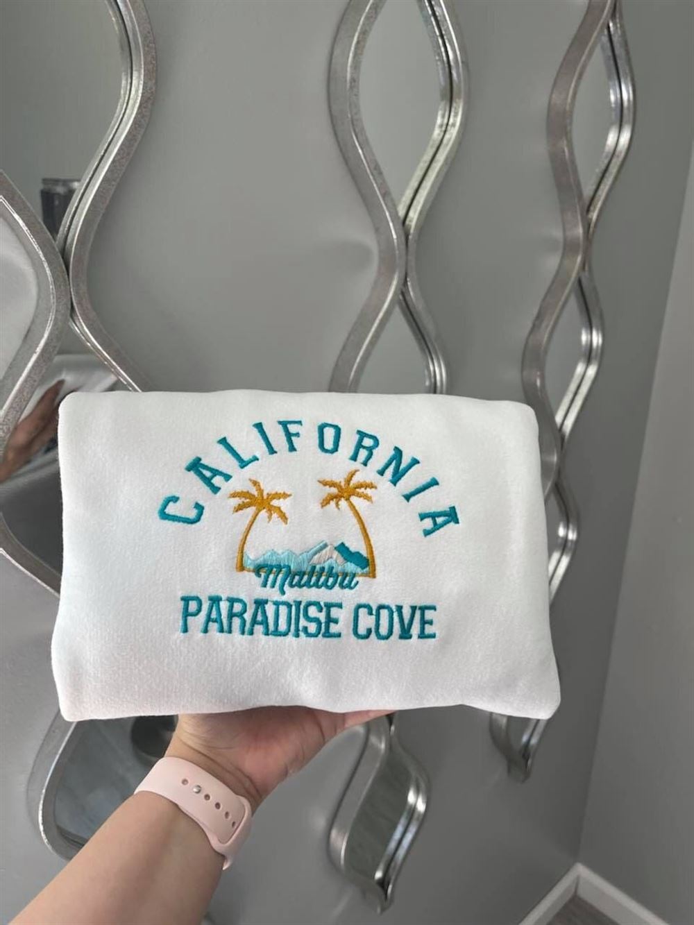 California The Paradise Embroidered Sweatshirt, Women's Embroidered Sweatshirts