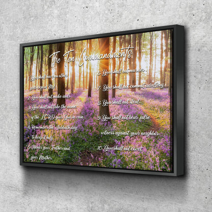 Calm Morning Sunrise & 10 Commandments Wall Art - Christian Canvas Wall Art