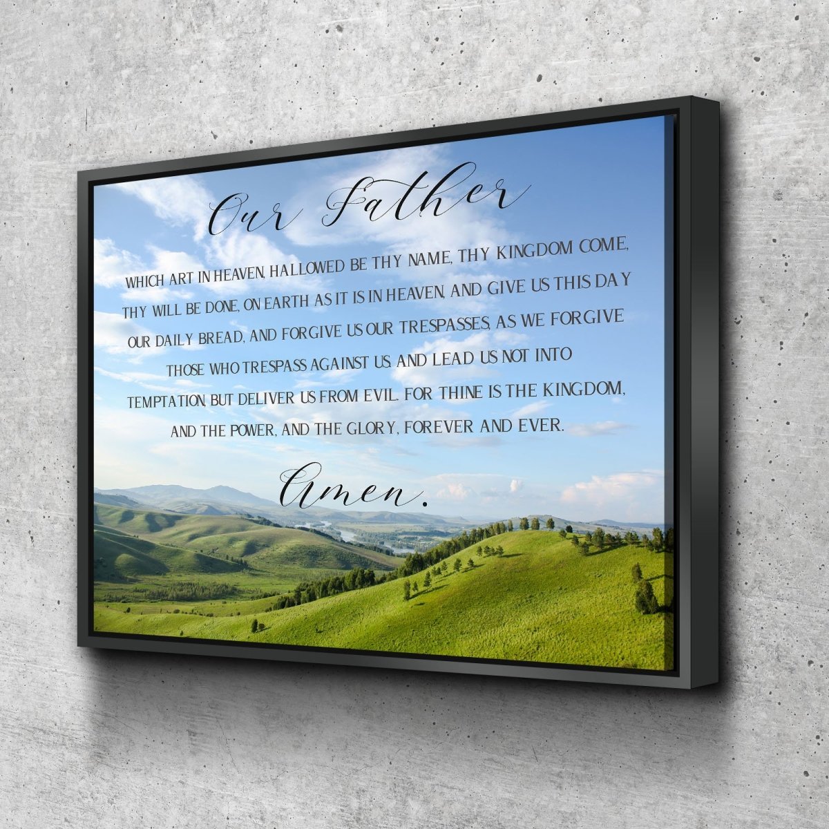 Calm Plains & The Lords Prayer Wall Art - Christian Canvas Wall Art