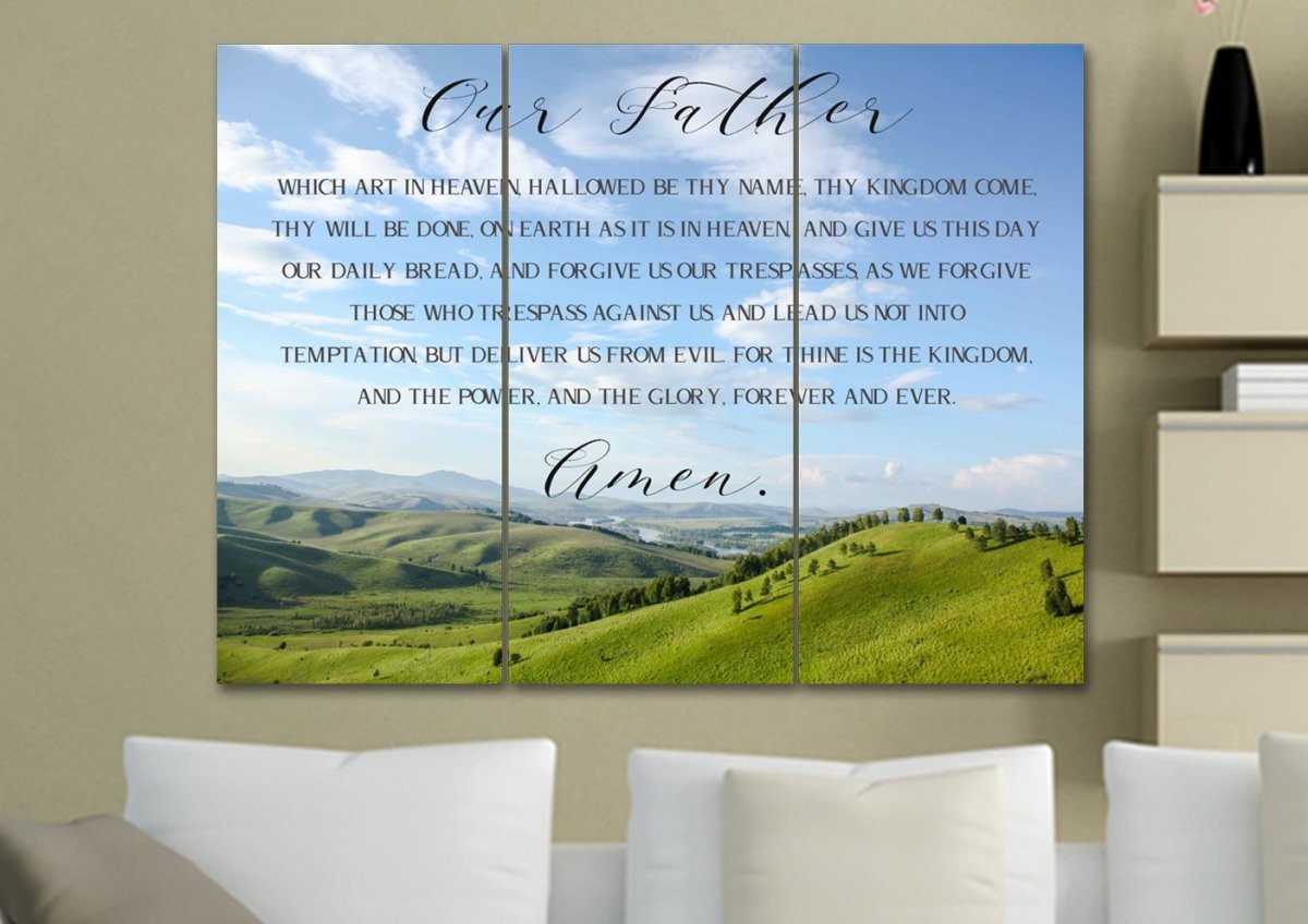 Calm Plains & The Lords Prayer Wall Art - Christian Canvas Wall Art