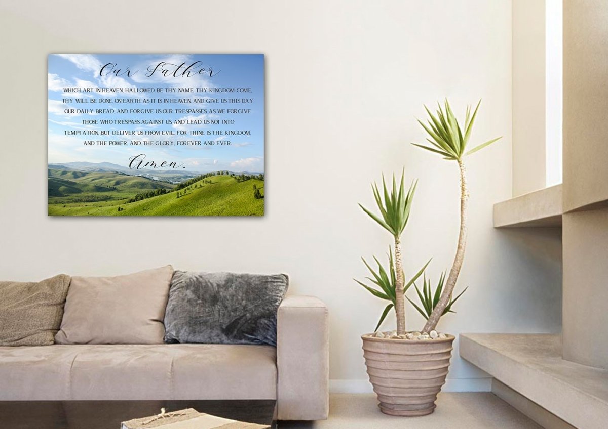 Calm Plains & The Lords Prayer Wall Art - Christian Canvas Wall Art