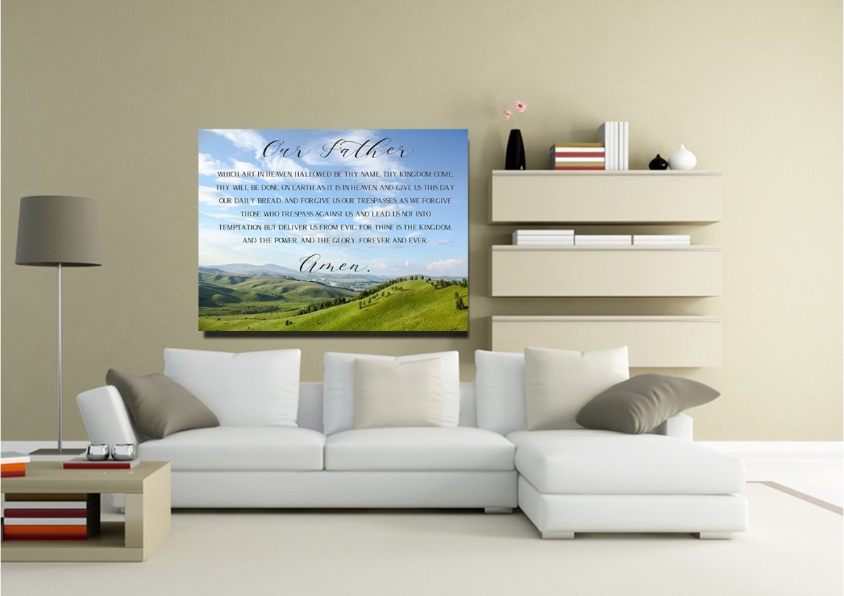 Calm Plains & The Lords Prayer Wall Art - Christian Canvas Wall Art