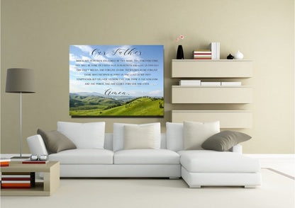 Calm Plains & The Lords Prayer Wall Art - Christian Canvas Wall Art