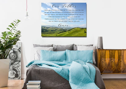 Calm Plains & The Lords Prayer Wall Art - Christian Canvas Wall Art
