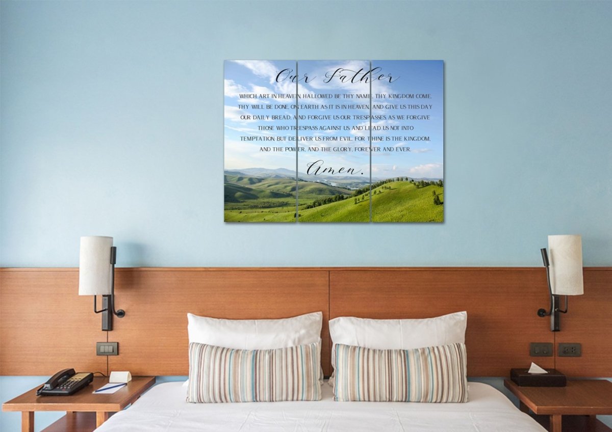 Calm Plains & The Lords Prayer Wall Art - Christian Canvas Wall Art