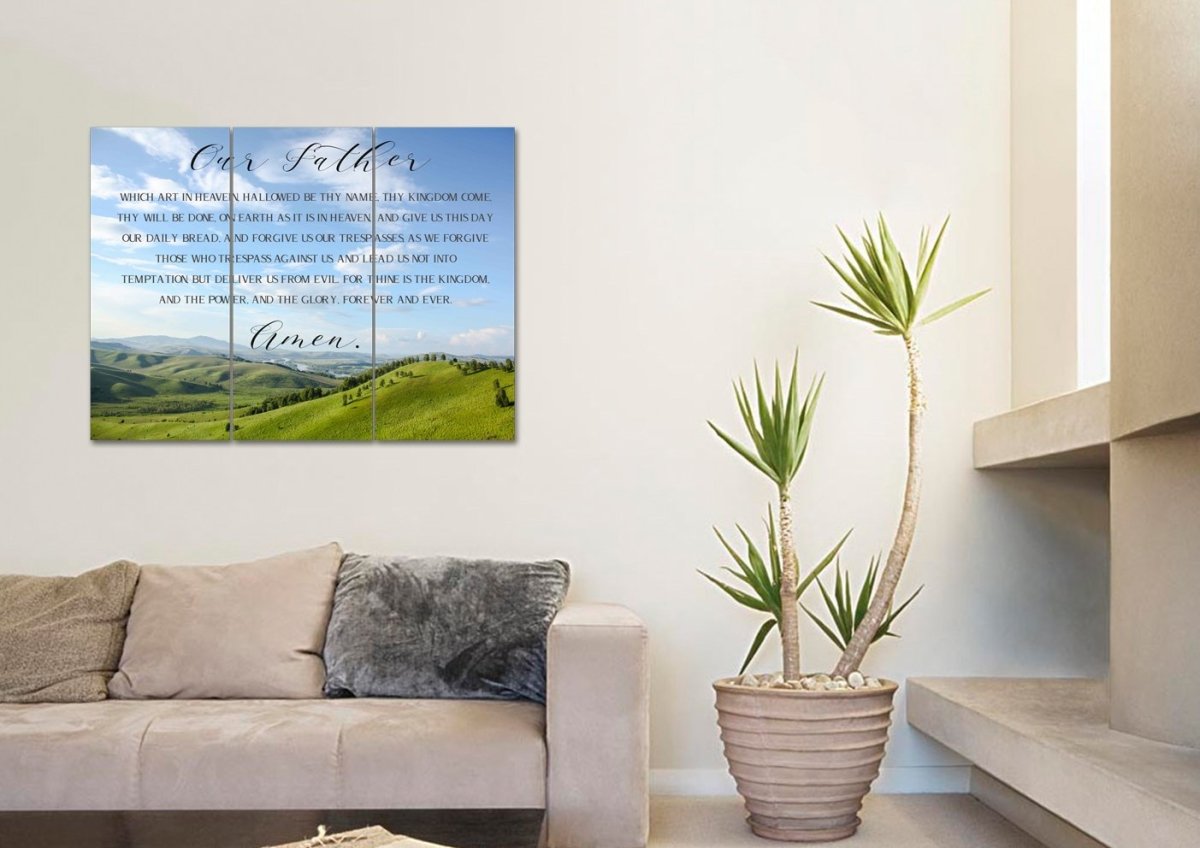 Calm Plains & The Lords Prayer Wall Art - Christian Canvas Wall Art
